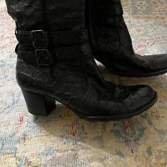 Born unique textured leather black boots - Picture 5 of 7